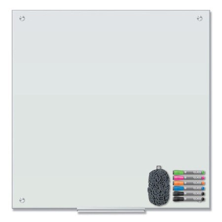 U Brands UBR3971U0001 36 x 36 in. Magnetic Glass Dry Erase Board Value Pack; White 3971U00-01